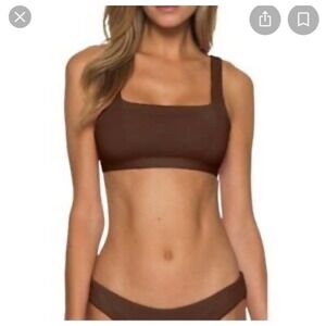 Beeca Women's Brown Square neck Swim Top 853107/076587 SF Size M